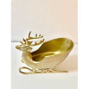 Exportateur d'intérieur antique de jouet de noël de renne en laiton de collection fabriqué à la main en grande demande de l'Inde de haute qualité - Product Image 2