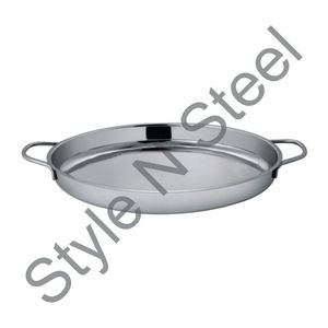 Plateau de service rond de luxe en acier inoxydable avec poignée Assiette à bonbons aux fruits secs créative et écologique Ware de serveur - Product Image 1