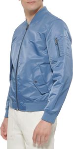 Personalizado de alta calidad de negocios hombre Blazer satén a prueba de viento Bomber Puffer chaqueta para el invierno último diseño de doble botonadura de cierre - Product Image 2