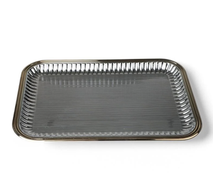 Nueva bandeja de servicio de acero inoxidable de alta calidad, vajilla de forma cuadrada hecha a mano, bandejas de servicio de acero inoxidable al por mayor de lujo - Product Image 2