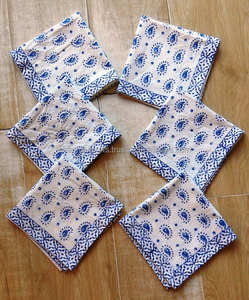 Dessous de verre à thé matelassé en coton en tissu imprimé bloc durable et durable avec bord passepoil, marmites à boissons chaudes, tapis, accessoires de table - Product Image 1