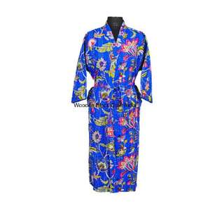 Chaqueta Larga de Invierno, Hecha a Mano, 100% Algodón Orgánico, Acolchada Kantha, Reversible, Ecológica, con Estampado Bohemio Vintage - Product Image 2