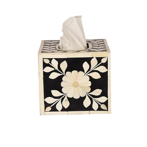 Caja de Almacenamiento de Pañuelos de Diseño Exquisito con Incrustaciones de Hueso, Hecha a Mano, Estilo Animal, Duradera, Color Natural, para Accesorios de Mesa y Hogar - Product Image 3