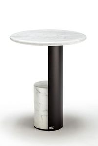 Table d'appoint pliable à succès, forme ronde dorée et blanche avec plateau en marbre pour la décoration de la maison - Product Image 2