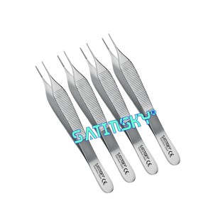 Pinzas de disección y tejido ADSON de 12 cm, fabricadas en acero inoxidable AISI 420 por fabricantes de instrumentos quirúrgicos. - Product Image 1