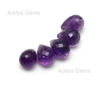 Améthyste naturelle gouttes à facettes haut/côté perceuse forme violette Loupe propre pierres semi-précieuses gouttes pierres en vrac prix de gros Jaipur