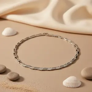 Collier unique en argent pour femmes, design de chaîne de pull tendance, bijoux - Product Image 3