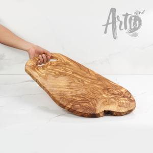 Planche à découper rectangulaire en bois d'olivier brun doré artisanal exquis - Planche à découper de cuisine durable et écologique - Product Image 4