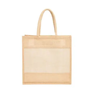 Bolso de Yute de Lino Grueso con Mango Extendido, Bolsa de Regalo en Blanco, Reutilizable, Bolsa de Compras para Exportación - Product Image 5