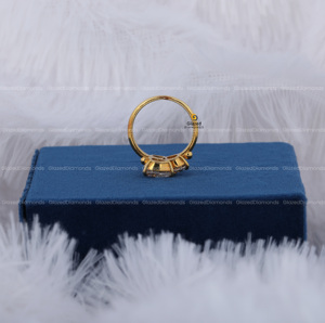 ชุดแหวนแฟชั่นสีเหลืองทอง10K สำหรับผู้หญิง VVS check ทำจากหินลูกแพร์ทรงกลมและวงรีสามชิ้นสำหรับห้องปฏิบัติการ - Product Image 6