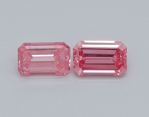 Diamante de laboratorio de corte esmeralda rosa vivo elegante de 4,51 CT para anillos de compromiso o fabricación de joyas diamantes sueltos - Product Image 2