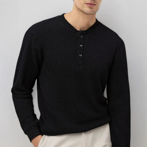 เสื้อเชิ้ตผู้ชายคุณภาพสูง แขนยาว สีตามสั่ง สไตล์ลำลอง ผ้าถัก ระบายอากาศได้ดี และเสื้อยืดแขนยาวคุณภาพสูง - Product Image 1