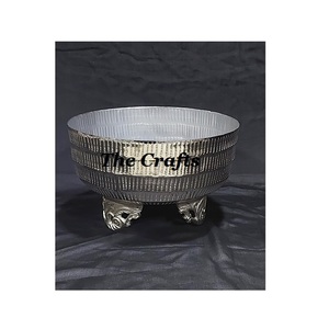 Bulk Metal Silver Color Food Serving Bowl Set Of Two Different Sizes Chocolate Bowl For Home And Restaurant Use - Product Image 4