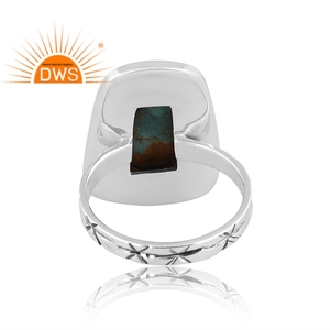 Meilleures ventes Bague de déclaration en argent sterling oxydé naturel Kingman Turquoise Gemstone Fabricant de bijoux personnalisés - Product Image 4