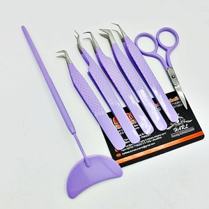 Ensemble de pinces à épiler professionnelles en acier inoxydable pour extensions de cils avec logo personnalisé et prise en main parfaite pour les fournitures de cils - Product Image 3