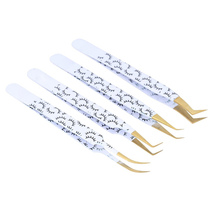 Pinzas para pestañas de acero inoxidable impresas con logotipo personalizado, pinzas para extensiones de pestañas con etiqueta privada - Product Image 3
