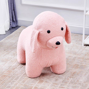 Taburete con Forma de Perro con Estructura de Madera y Tapicería de Lana Especial, 7 Colores Opcionales - Product Image 1