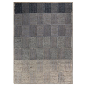 พรมปูพื้น Nomadic Threads รุ่น PDJT-808 สีน้ำเงิน ทอลายแบนจากปอกระเจา ลายคิลิมแบบแพทช์เวิร์ค สำหรับใช้ในบ้าน ทางเข้าบ้าน ห้องโถง ห้องนอน - Product Image 1