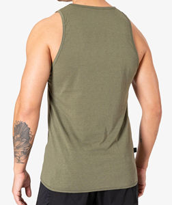 Camiseta sin mangas de gimnasio informal para hombre OEM, camiseta sin mangas de punto transpirable con logotipo frontal para Estilo de vida, entrenamiento, bordado, botón de encaje, impresión Offset - Product Image 3