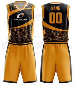 Ensemble de maillot de basket sans manches imprimé 100 % polyester grande taille, respirant, séchage rapide, antibactérien, personnalisable avec le nom de l'équipe - Product Image 4