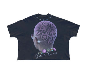 Streetwear vintage personnalisé imprimé numérique Y2k surdimensionné Regular Fit toile col rond solide respirant séchage rapide coton chemise hommes - Product Image 3