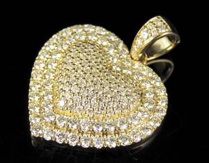 Pendentif cœur en diamant Moissanite plaqué or de luxe en argent S925 Cadeau de bijoux élégants pour femmes - Product Image 2