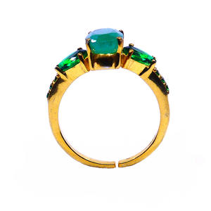 Hecho a mano 925 plata esterlina cromo Esmeralda turmalina piedra preciosa atractivo clásico mujeres usan anillo de eternidad - Product Image 4