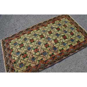 Tapis turc vintage 3,5x6,4 pieds, tapis marocain brun - Product Image 3