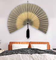 Handgemachte große Bambus Fan Kopfteil Wand ventilator natürliche gewebte Rattan Wand kunst Boho Home rustikalen Stil hängenden Dekoration Fan