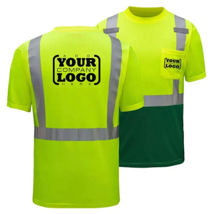 OEM personalizado logotipo Hi Vis hombres ropa de trabajo reflectante seguridad chaleco mono camiseta para seguridad vial - Product Image 1