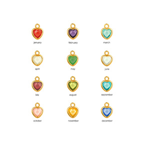 Heart Shape Faceted Birthstone <b>Charm</b> 8mm Gold Bezel Set Pendant Handmade Tiny Hear <b>Charms</b> <b>for</b> <b>Jewelry</b> <b>Making</b> - Product Image 1