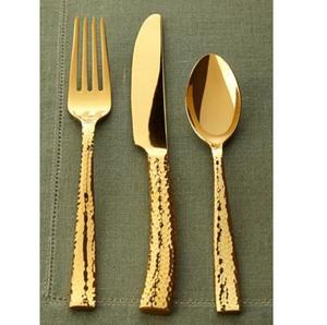 Juego de cubiertos hechos a mano de Metal bohemio, cubiertos de mesa gourmet grabados a mano, juego de cubiertos de Metal hechos a mano, Metal hecho a mano de lujo chapado - Product Image 3