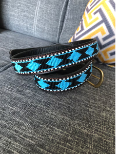 Cinturón de cuero de vaca genuino con diseño personalizado de estilo occidental de lujo, cuentas multicolores, hebilla de cobre, grabado a mano, ambos tamaños para hombres - Product Image 3