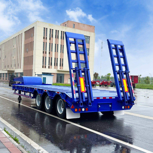 Semi-remorque à plateau surbaissé en acier à 3 essieux, capacité de charge <5000 kg, transport de conteneurs de 20/40 pieds - Product Image 4