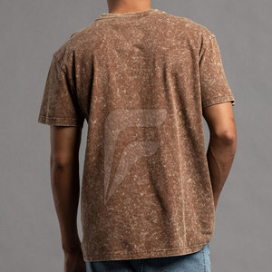 เสื้อยืดแฟชั่นสีพื้นพิมพ์ลายแบบย้อมสีเอซิด คอกลม สไตล์ลำลอง ผลิตจากผ้าฝ้าย 100% ผลิตในปากีสถาน ทรงหลวม ระบายอากาศได้ดี แห้งเร็ว สำหรับผู้ชาย - Product Image 3