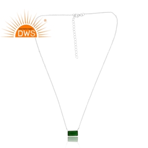 Nouveau modèle Design Sterling Silver Doublet Zambian Emerald Quartz Gemstone Pendentif Collier Fabricant de bijoux personnalisés - Product Image 1