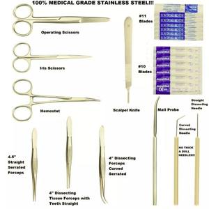 Kit de dissection avancé de 20 pièces de haute qualité pour les étudiants en médecine en anatomie et biologie avec manche de couteau scalpel - Product Image 2