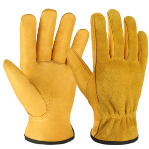 Leather <b>Work</b> <b>Gloves</b> Construction Welding <b>Gloves</b> Heat Resistant Cowhide Welding <b>Gloves</b> for Adults - Product Image 1