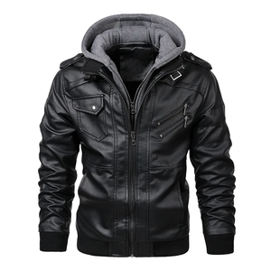Personalizado 100% nuevas chaquetas de cuero para hombres otoño Casual motocicleta PU chaqueta Biker abrigos de cuero - Product Image 1