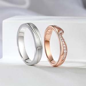 แหวนคู่เงินแท้ชุบโรเดียม Jeulia พร้อมดีไซน์แบบซ่อนเม็ดพลอย - Product Image 4