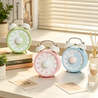 Minuteur de cuisine mécanique Huayang 690, compte à rebours visuel de 60 minutes avec double cloche pour la cuisine, les études, la salle de classe, le bureau