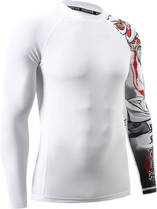 oem unisex long sleeve rash guard bulk order surf <b>swimming</b> <b>shirt</b> stretch spandex fabric moisture control fast shipping service - Product Image 3