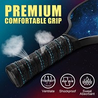 Ensemble de raquettes de pickleball en fibre de verre ou en fibre de carbone avec 4 balles de pickleball et sac de pickleball portable, pour l'exercice en intérieur et en extérieur