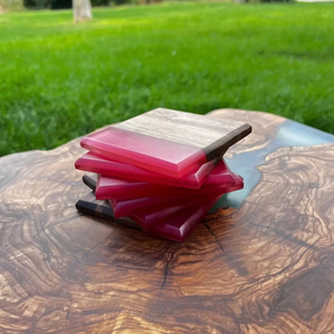 ชุดที่รองแก้วไม้และหินแกะสลักด้วยมือ4ชิ้นเสื่อสำหรับดื่มชากาแฟเบียร์และของตกแต่งบ้าน - Product Image 1