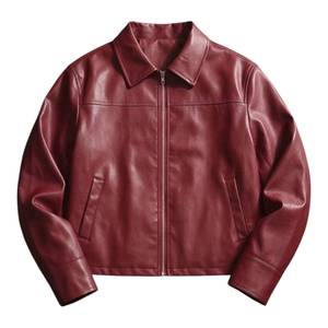 Chaqueta de Motero de Cuero PU Impermeable para Hombre con Cuello con Cierre, Forro de Poliéster, Personalizable, Ropa Exterior Casual de Invierno - Product Image 1