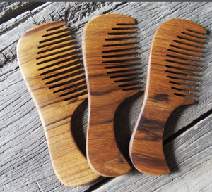 Peine de pelo de madera de mango largo natural Peine de madera de mango de dientes de cuerno de buey - Product Image 5