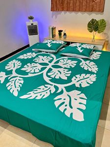 Venta caliente dejar juego de sábanas de cama sábana bajera hawaiana hojas de tamaño completo hoja de verano hojas tropicales juego de cama para dormitorio - Product Image 2