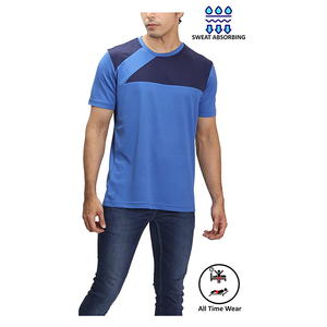 Vente en gros T-shirt de gym personnalisé pour hommes à manches courtes respirant Sport course à pied Fitness musculation tissu tricoté style formel - Product Image 5
