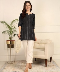 TOP DE TRABAJO ESTAMPADO DE ALGODÓN MODERNO ROPA CASUAL PRECIO AL POR MAYOR ROPA ÉTNICA - Product Image 1