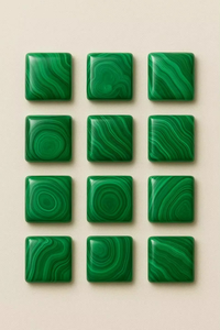 Malaquita forma cuadrada ambos lados cabujón plano pulido a mano venta al por mayor piedras preciosas joyería hecha a mano piedra pulida para la fabricación de joyas - Product Image 4